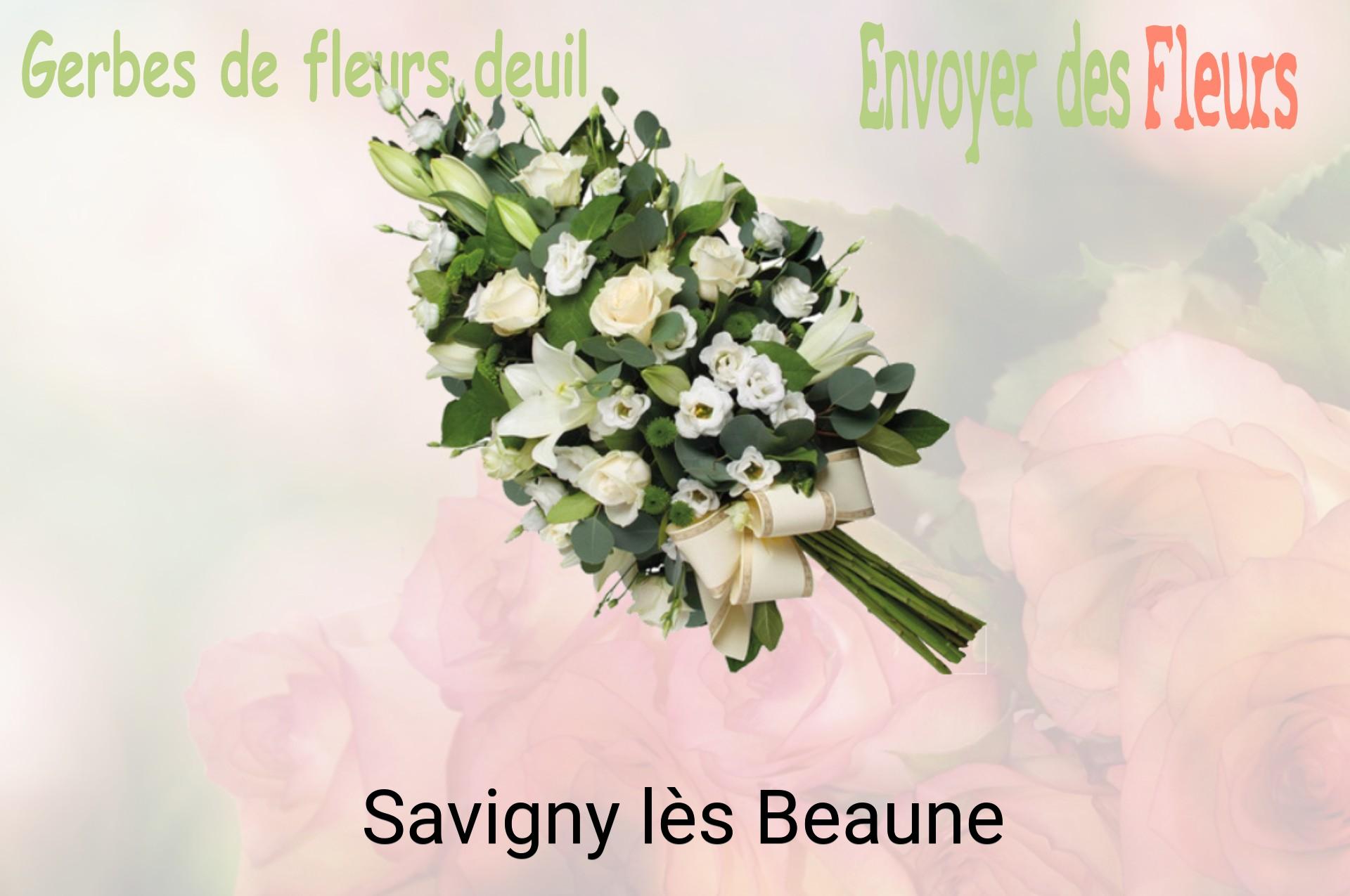 Gerbe de fleurs de deuil livrée à Savigny-lès-Beaune